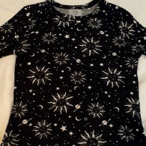 Long sleeve shirt tee with sun and moon  comfortable and flattering